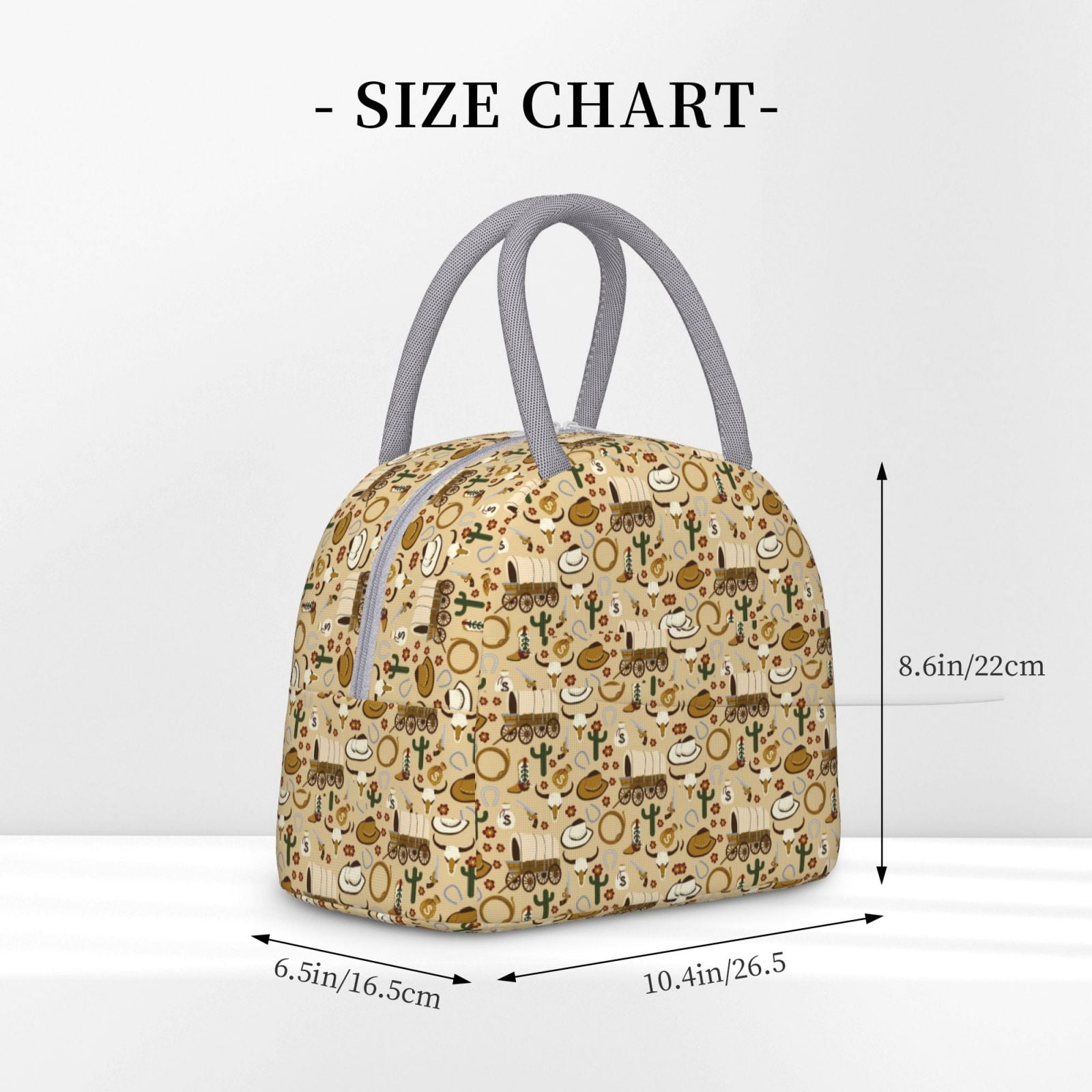 Defioc Wild West Cowboy Print LunchBag for Women and Men - Leakproof Cooler Tote Bag Organizer - Reusable Lunch Box for Office/Picnic/Hiking/Beach