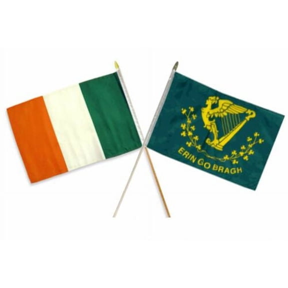 12x18 12"x18" Wholesale Combo Ireland Irish & Erin Go Bragh Stick Flag