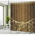 thumbnail image 4 of Ambesonne Eastern Shower Curtain, Oriental Abstract Floral, 69"Wx75"L, Pale Caramel, 4 of 4