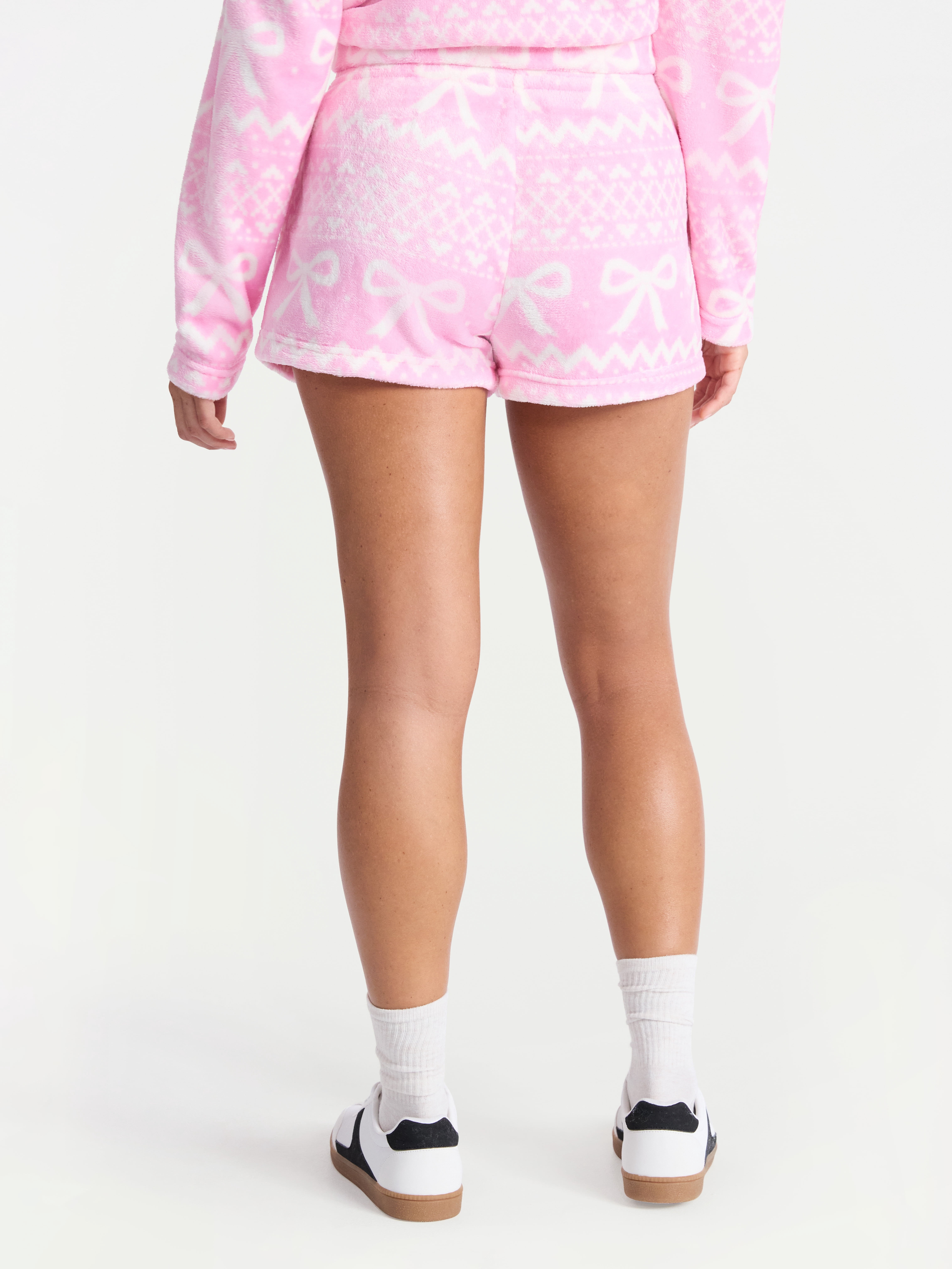 No Boundaries Pull-On Printed Plush Shorts, 2'' Inseam, Women's