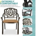 thumbnail image 5 of MEETWARM 7-Piece Outdoor Patio Dining Set, 6 Outdoor Cushioned Dining Chairs and 1 Rectangle Table with 2" Umbrella Hole, All Weather Cast Aluminum Patio Furniture Set for Backyard, 5 of 9