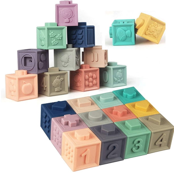 Bloques apilables y juguetes sensoriales Montessori para baño