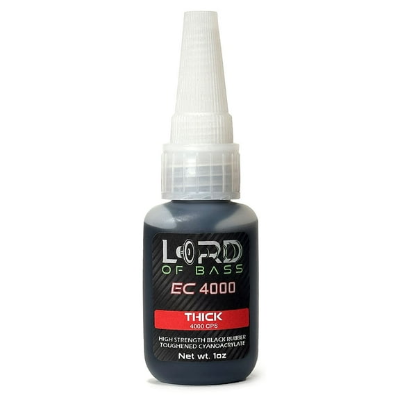 Lord of Bass EC4000 Black Thick Rubber Toughened Cyanoacrylate (CA) Glue 1oz