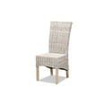 thumbnail image 2 of Baxton Studio Trianna Rustic Transitional Whitewashed Rattan and Natural Brown Finished Wood Dining Chair, 2 of 7