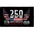 thumbnail image 2 of 250 Years America Flag, 3x5 FT US 250th Anniversary Flags 1776-2026 Merchandise Banner, 250 Anniversary USA Flag with Grommets, Outdoor Patriotic Yard Décor, 2 of 6