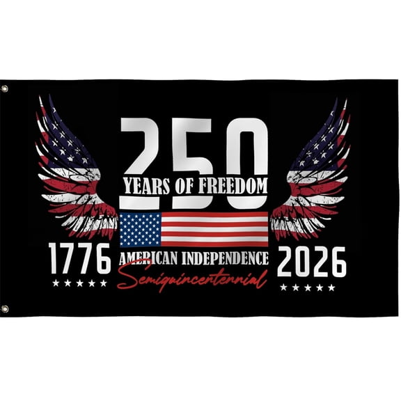 250 Years of Freedom Banner 1776-2026, 250 Anniversary USA Flag Banner, Patriotic USA 250th Anniversary Decoration for Outdoor Yard Fence Wall 4th of July Decor