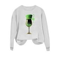 thumbnail image 4 of Mceream Chandail de la Saint-Patrick pour Femmes, Mode Décontractée, Chandails Irish Trèfle, Imprimé Graphique, Mignon, Chandail à Manches Longues, Hauts, Grande Taille, Tenue de Fête et Cadeau, Blanc, P, 4 of 8