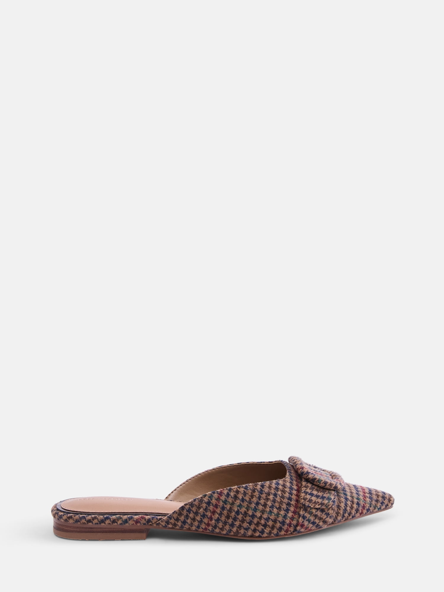 Free Assembly Women's Plaid Buckle Mules