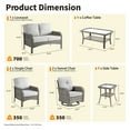 thumbnail image 5 of Toject Patio Furniture Set, 7 Piece Outdoor Wicker Conversation Set with Swivel Chairs, Gray, 5 of 10