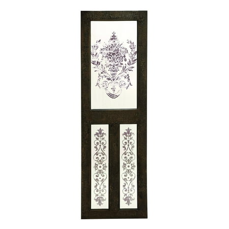 Benzara Mirror Wall Decor with Floral Design