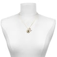 thumbnail image 2 of Delight Jewelry Silver-tone Domed Music - Drums - Large Goldtone Crystal Initial - I - Charm Necklace, 17.5"+2", 2 of 4
