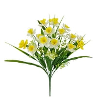 Mainstays 16'' Indoor Artificial Mini Daffodil Bush, Yellow White Color