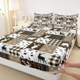 thumbnail image 4 of Homewish Deer Moose Bear Twin Sheet Sets for Teens, Rustic Jungle Hunting Twin Fitted Sheet, Brown Retro Plaid Flat Sheet, Ultra Soft Bedroom Decor, 3 Pieces, 4 of 8