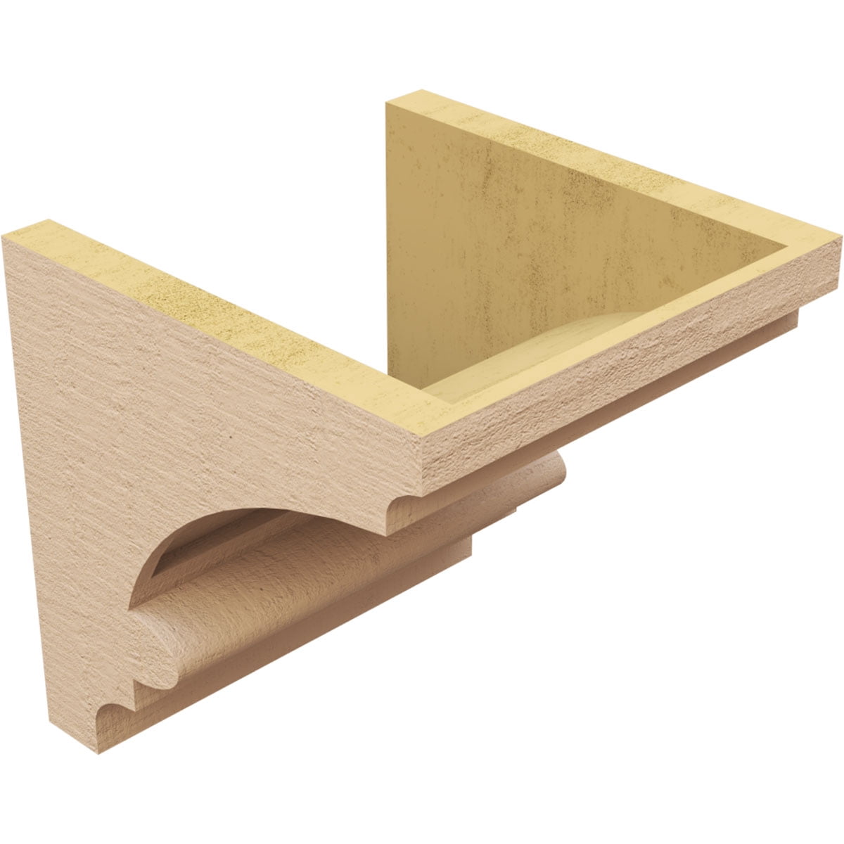 10"W x 10"D x 10"H Wide Diane Rough Cedar Woodgrain TimberThane Corbel, Primed Tan