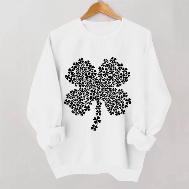TaTaai Women Casual No Hood St Patrick's Day Printed Sweatshirt Crew Neck Long Sleeve Top Ladies Daily Commute Festival Wear Soft Warm Comfortable Stylish Pullover Top Gift