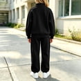 thumbnail image 5 of OGLCCG Girls Sweatsuit 2 Piece Sets Fall Fleece Hoodie and Wide Leg Sweatpants Set with Pockets Tracksuit Jogging Outfits(Black,12-13 Years), 5 of 6