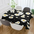 thumbnail image 5 of Coolnut Unbreakable Square Tablecloths with Dust and Wrinkle Resistance-60x90In, Black and White Daisy Wedding Kitchen Picnic Buffet Holiday Party House Decor, 5 of 7