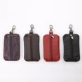 thumbnail image 4 of Genuine Leather Key Holder Wallet Men Keys Organizer Women Zipper Key Chain Case, 4 of 8