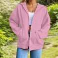 thumbnail image 3 of Womens Zip Up Hoodies Casual Long Sleeve Hoodie Jacket Oversized Lightweight Pullover Sweatshirts Y2K Tops with Pocket, XS-5XL, 3 of 8