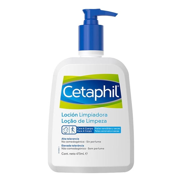 Loción limpiadora Cetaphil cara y cuerpo pieles sensibles y secas 473 ml