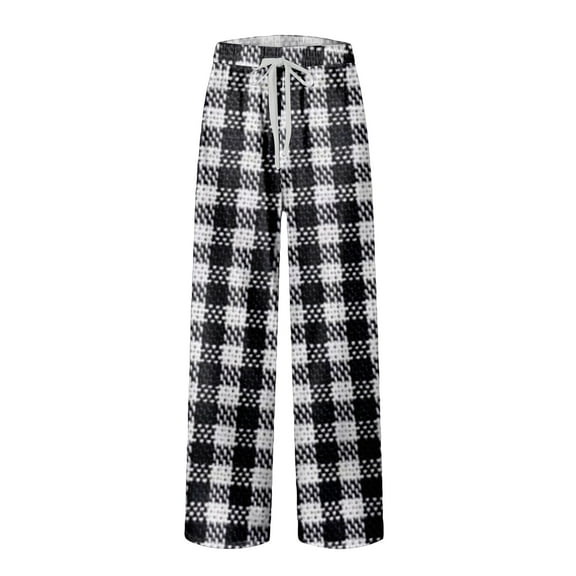 Drmagiyhm Pajama Pants Men Fuzzy Pajama Bottoms Autumn Big and Tall Fleece Sleep Pants Wide-Leg Elastic Waist Lounge Pants Christmas Novelty Pant L