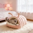 thumbnail image 5 of Camas para perros y gatos cálidas para el invierno Camas para gatos Camas para mascotas semicerradas extraíbles y lavables Cama para gatos suave y plegable para interiores Cama para mascotas de algodó, 5 of 5