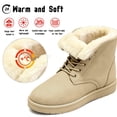 thumbnail image 3 of Knivor Winter Ankle Boots for Women Faux Suede Lace Up Faux Fur Lined Warm Non Slip Lightweight Short Snow Boots for Cold Weather Indoor Outdoor Daily Wear, 3 of 9