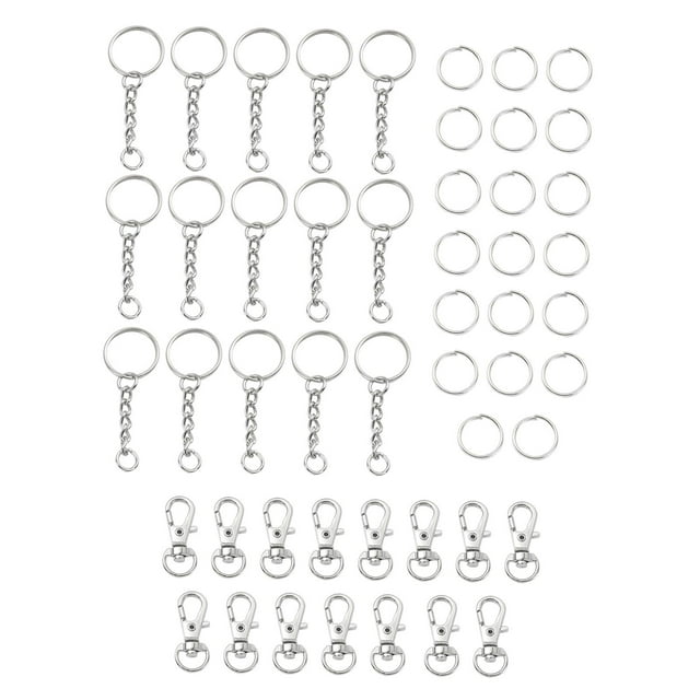 50 Uds. Anillos de llavero divididos con eslabones de cadena anillos de salto abiertos para manualidades DIY fabricación de llaveros anillos hallazgos Baoblaze Anillos de llavero