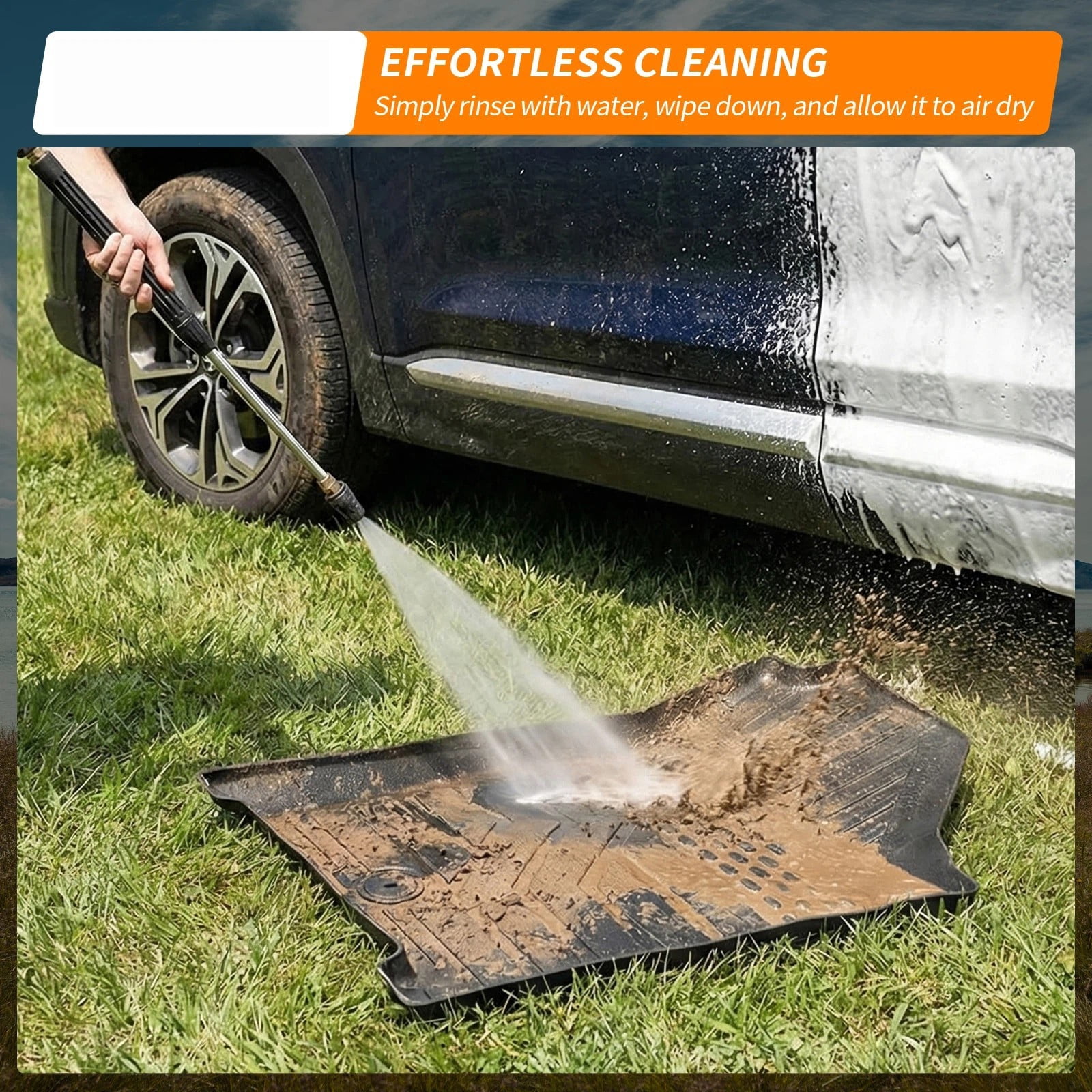 Bomely Floor Mats for 2024 2025 2026 Hyundai Santa Fe 6&7 Seats Fit Gas&Hybrid Cargo Mat