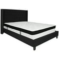 thumbnail image 2 of Emma + Oliver Queen Accent Extended Panel Platform Bed/Memory Foam Mattress-Black Fabric, 2 of 6