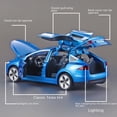 thumbnail image 5 of 1:32 simulación tesmodelx modelo de coche de aleación modelo de puerta abierta sonido y luz tire hacia atrás juguetes para niños, 5 of 5