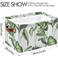 thumbnail image 3 of Coolnut Foldable Storage Bins Tropical Green Large Leaves Fabric Storage Baskets Collapsible Decorative Baskets Closet Organizer Bins with PU Handles for Shelves Home Closet-2Pack Decor Gifts, 3 of 7