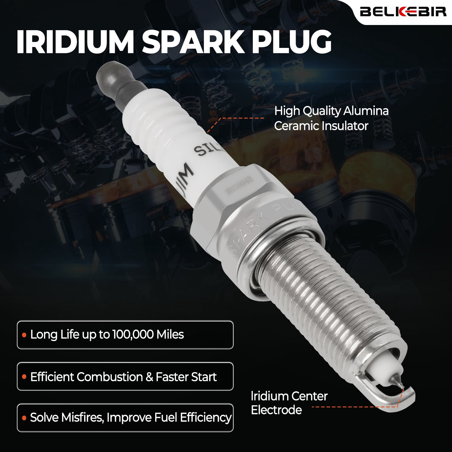 Set of 4 Ignition Coil Pack & Iridium Spark Plugs Compatible with 2.0L 2.4L 2008-2014 Hyundai Sonata Santa Tucson Genesis Coupe, 2008-2015 Kia Optima Forte Sorento Replace UF611 & XP6203