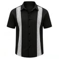 thumbnail image 4 of LODIENY Cuban Guayabera Shirts for Men Short Sleeve Button Down Collared Shirt Casual Summer Beach Wedding Embroidered Hollow Out Tops Black M, 4 of 5