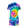 thumbnail image 5 of Dazajoo Womens Tie Dye Dresses Short Sleeve Crewneck Dress Summer Casual Beach Vacation Dresses,Multicolor,XXL, 5 of 6