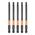 thumbnail image 1 of Uxcell 5pcs H4 Broca de Cabeza Hexagonal Llave 4mm Punta Plana Métrica Vástago Hexagonal de 1/4" 100mm (4") Largo Destornillador Hexagonal Magnético de Fosfato Negro, 1 of 7