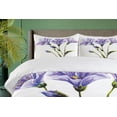 thumbnail image 4 of Ambesonne Flower Duvet Cover Sets, Romantic Summer, 2-Queen, White Violet Green, 4 of 7
