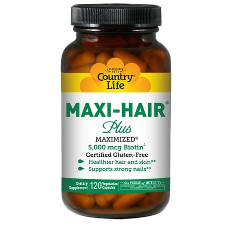 Country Life Vitamins Maxi Hair Plus Vegicaps, 120 Ct