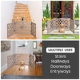 thumbnail image 5 of Bundaloo Freestanding Dog Gate Expandable Decorative Wooden Fence for Small to Medium Pet Dogs, Barrier for Stairs, Doorways, & Hallways (Diamond), 5 of 8