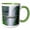 Green/White, variant on 3drose, Multnomah Falls and Bridge, Mount Hood Nf, Columbia Gorge, Oregon, 11oz Two-tone Black Mug