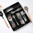 thumbnail image 5 of Adjustable Cutlery Tray - Expandable Utensil Divider Kitchen Drawer Organizer Silverware Storage Compartmentalized Box Space-Saving Solution(Black), 5 of 6