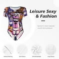 thumbnail image 4 of Rocae Cinq Nuits chez Freddy'S pour une Pièce Col Rond Manches Courtes Justaucorps pour Femmes Décontracté Basique Justaucorps Combinaison Quotidienne T-Shirts-TTTG, 4 of 7
