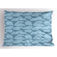 thumbnail image 1 of Cloud Pillow Sham Doodle Style Weather Illustration in Blue Shades Cloudy Skyline, Decorative Standard Size Printed Pillowcase, 26 X 20 Inches, Baby Blue Pale Blue and White, by Ambesonne, 1 of 2