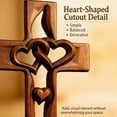 thumbnail image 3 of Hand-Carved Intertwined Hearts Wooden Cross – Vintage-Style Wooden Marriage Cross with Intertwined Hearts, Heart-Shaped for Wall Decor, 3 of 8