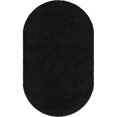 thumbnail image 1 of Unique Loom Everyday Shag Plush Area Rug 5' x 8' Oval in Black, 1 of 4