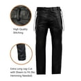 thumbnail image 4 of Dream Apparel Black Motorcycle Leather Chaps for Men Women Cowhide Leather Pants w/ Side Zipper on waist, 4 of 5