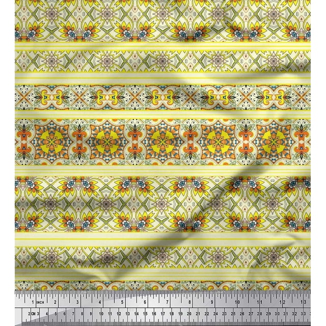 Tissu Imprimé à Rayures & Kaléidoscope Marocain 1 Yard 52 Inch Wide