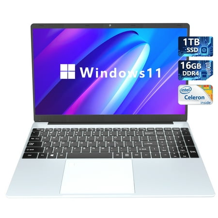 KUU Yepbook 15.6inch Laptop 16GB DDR4 1TB SSD Ram Windows 11 with Intel Celeron Processor Full HD 1920x1080