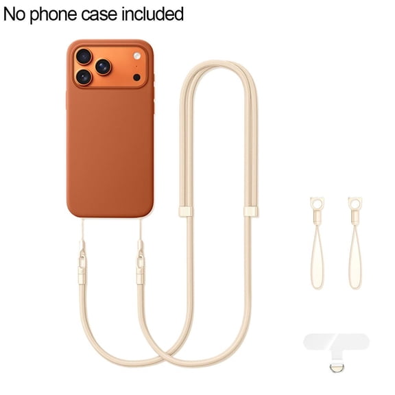 Adjustable Crossbody/Neck Strap for Phone Cases, 7mm Thick Polyester Strap with Metal Clasp and Pendant