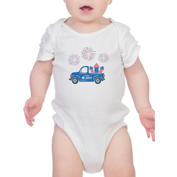 Happy July 4th Truck Bodysuit Infant -Image by Shutterstock, 12 Months